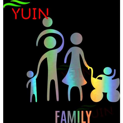 Happy Family Cars Warning Car Sticker Fashion PVC Rear Windshield Decoration Accessories Waterproof Anti-ultraviolet Stickers