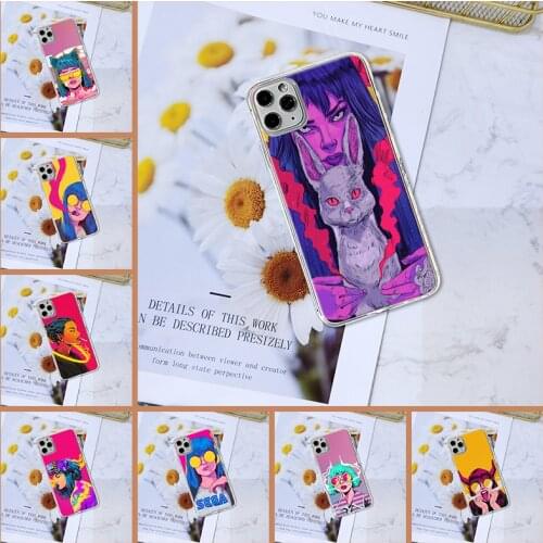 For Apple iPhone se 2020 Phone Case Silicone Transparent Cool Girl Cartoon Pretty Fashion For iPhone 11 Pro Max Back Cover Soft