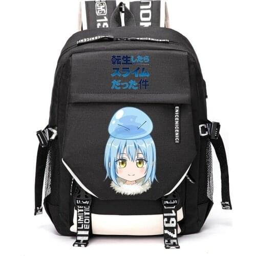 Unisex Anime That Time I Got Reincarnated as a Slime Rimuru Tempest Outdoor Travel Rucksack Casual Schoolbag Student Backpacks