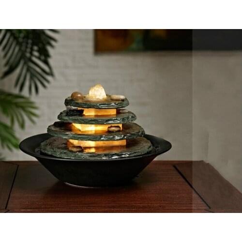 Time To Run Water Fountain Water Features Ornaments Lucky Wind Wheel Indoor Desktop Humidifier Craft Gifts