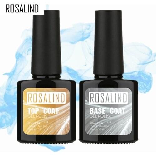 ROSALIND 10ML Top Coat Base Coat Gel Nail Polish Nail Art Gel polish Nail Gel UV LED Soak-Off multi-use top base