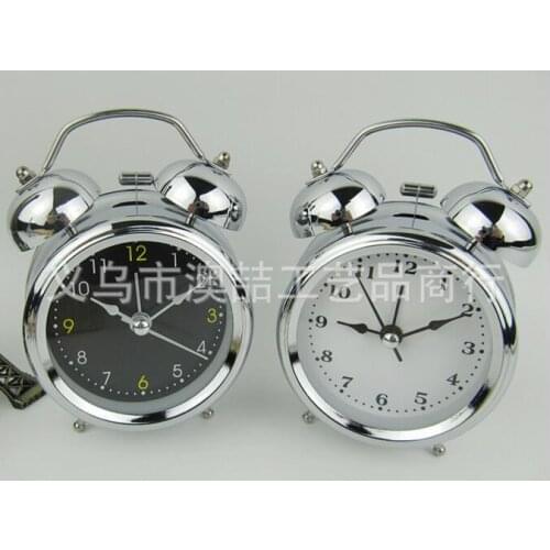 Vintage Silent Pointer Bell Clocks Dual Bell Loud Alarm Clock Bedside Home Decors