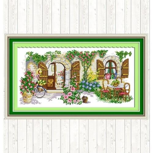 Ideal House Embroidery Kits Needlework Embroidery Patterns Cross Stitch Package DIY Crafts 14ct 11ct Count Print Canvas Handmade