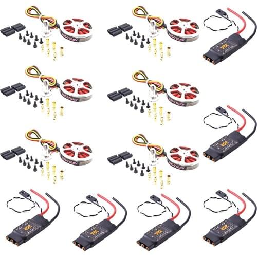 High quality 6Pcs/lot 5010 360KV/750kv High Torque Brushless Motors +6Pcs Brushess 30A ESC OPTO 2-6S for Multi-rotor ZD550 ZD850