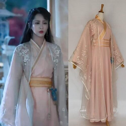 YangZi JinMi Skin Pink Embroidery Fairy Costume for Newest TV Play Xiang Mi Chen Chen Jin Ru Shuang Female Costume Fairy Hanfu