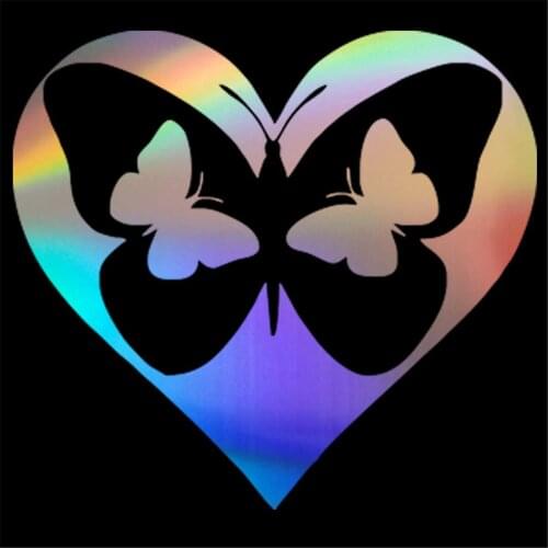 Butterfly Heart Funny Car Sticker Vinyl Laptop Wall Window Door Glass Decal