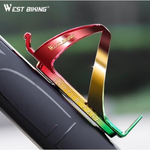 WEST BIKING Bike Water Bottle Cage Bicycle Cup Holder Colorful Rainbow Water Bottle High Strength Bracket Cycling Accessories