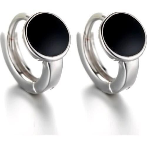 100% 925 sterling silver high quality black plastic ladies' drop earrings women jewelry wholesale birthday gift drop shipping