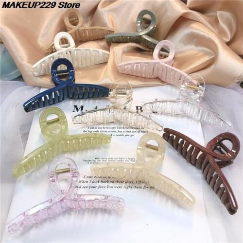 Women Hair Clip Acrylic Hairpins Cross Transparent Hair Crab Claws Girls Make UP Washing Tool Accessories Decoration