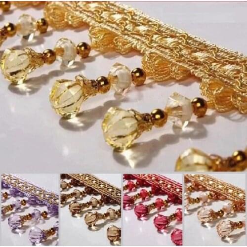 12M European Curtain Lace Crystal Beads Decorative Accessories Hanging Beads Tassel High-End Home Decoration Curtain Accessories