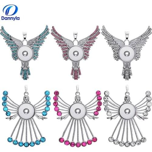 2 Styles of angel Fit DIY charm snap button Necklace Jewelry LSNP118/120