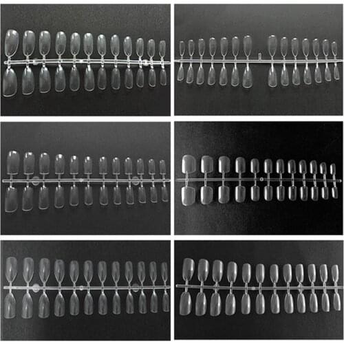 24PCS French Transparent White Toenails False Nail Tips Fake Toenail Tip Manicure Poly Nail Gel Quick Building Mold Tips QX01