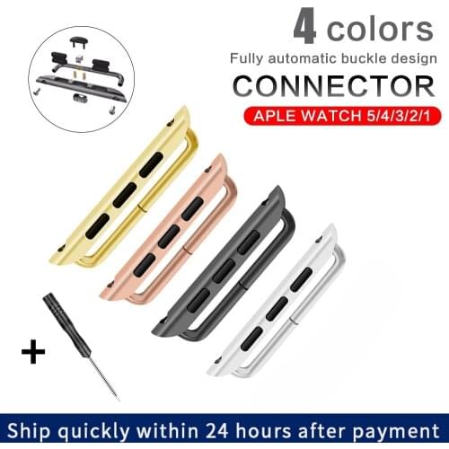 Stainless Steel Clasp Adaptor For Apple Watch Band Series 6 SE 5 4 3 2 1 For iwatch Strap 38mm 40mm 42mm 44mm Adapter Connector