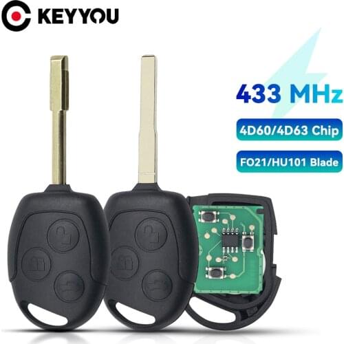 KEYYOU Remote Car Key 433MHz 4D60 Chip for FORD Focus Fiesta Mondeo Fusion Transit KA 2001 2002 2004 2005 2006 2007 2008