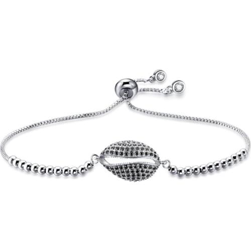 Shell Bracelet,Fashion CZ Cubic Zirconia Stones Pendant Jewelry,Women Charms Chain Adjustable Bracelet Princess Dress Bracelet
