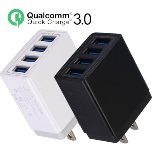 Quick charge 3.0 USB charger for iPhone 4 port 5.1A travel charge adapter US/EU plug multi port HUB charger For Huawei Xiaomi