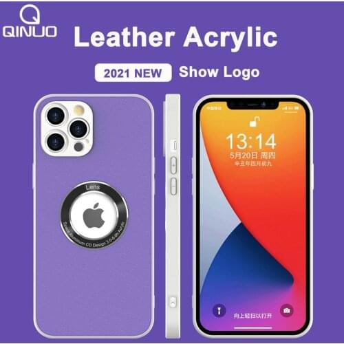 Luxury Leather Show Logo Phone Case For iPhone 12 11 Pro Max X XR XS Max 7 8 Plus SE2020 Camera Lens Shockproof Protection Cover