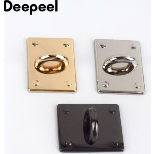 Deepeel 22*28mm Mirror Surface O&D Ring Side Clip Buckle Square Hardware Hook Accessories DIY Bag Handbag Handle Connector
