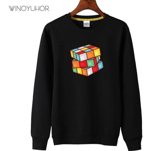 Children Boys Fashion Tops Clothing Sweatshirts Baby Kids Cotton Tops Cartoon Magic Cube Autumn Crew Neck Pullovers
