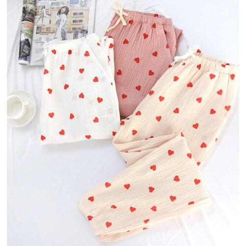 Fdfklak Homewear Cotton Sleep Bottoms Female Loose Pajama Pants For Women Knitted Cotton Autumn Home Pants Ladies Trousers