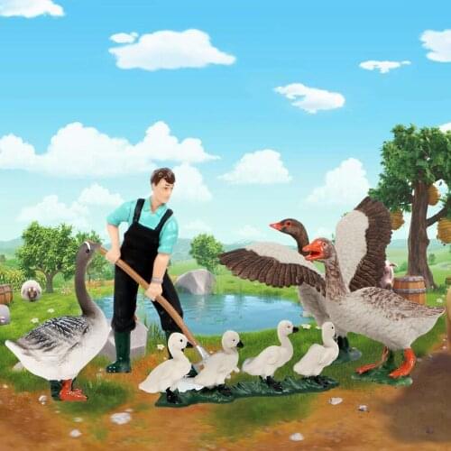 Poultry Farm Animals Duck Goose action figure model,home decoration accessories PVC Crafts statue Educational Toys For Kids