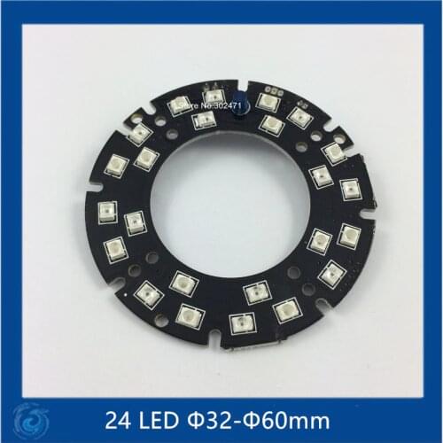 Infrared 24 IR LED board for CCTV Cameras night vision (size F32-F60mm) SMT3528 LED