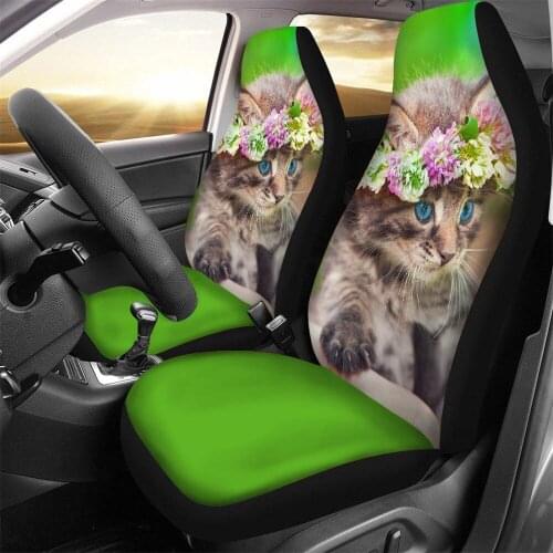 INSTANTARTS Lovely Cat Prints Car Protector Universal Car Front Seat Covers Fit Most Vehicle Fashion Car Interior Seats Covers