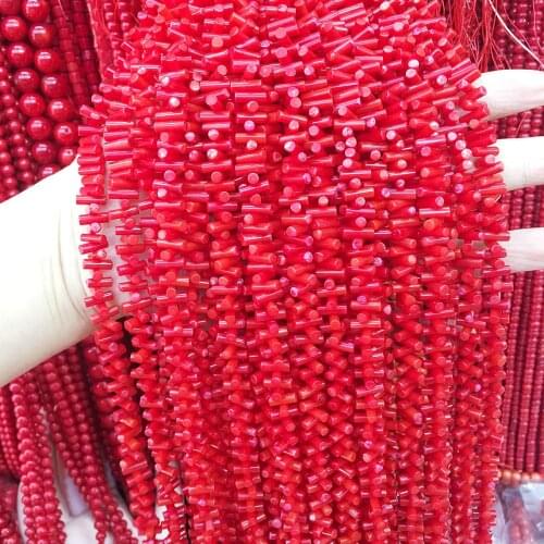 Quality irregular Coral seedlings shape red loose spacer beads DIY for bracelet necklace Handmade semi-finished loose beads