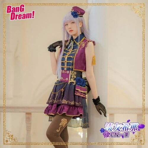Bang Dream Roselia Minato Yukina Cosplay Costume Anime Uniform Dresses Hat Christmas Halloween Free shipping CG663CZH