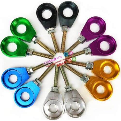 Red 15mm Aluminum Axle Block Chain Tensioner Adjuster For Chinese Pit Dirt Bike Motorcycle XR50 CRF50 KLX110 SSR Thumpstar YCF