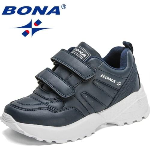 BONA 2021 New Designers Classics Sneakers Lightweight Running Tennis Shoes Children Anti-slip Wear-resistant Casual Shoes Child