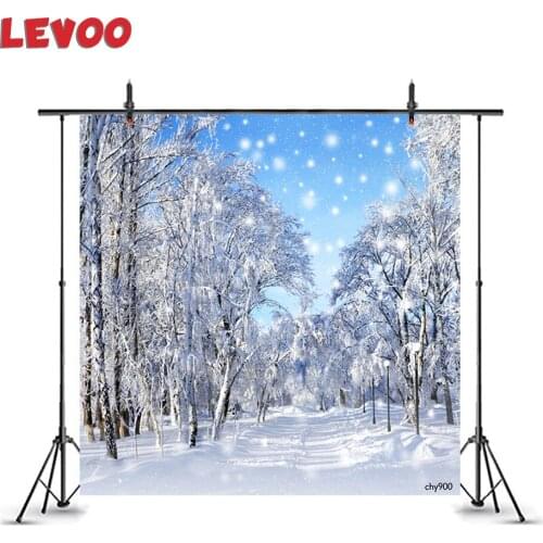 LEVOO Winter Backdrop Snowy Forest Trees Snowfield Photography Background For Photo Studio Shoot Props Baby Portrait Photocall