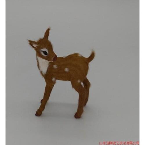 Simulation cute sika deer 12x8cm model polyethylene&furs deer model home decoration props ,model gift d517