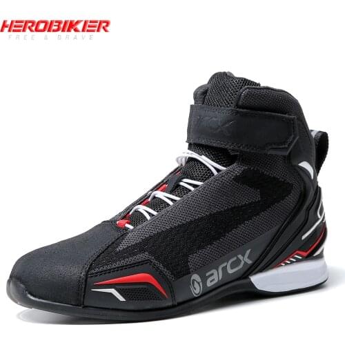 Motorcycle Boots Botas Moto Men Motocross Shoes Motorbike Biker Chopper Cruiser Touring Ankle Shoes With Tuning Knob