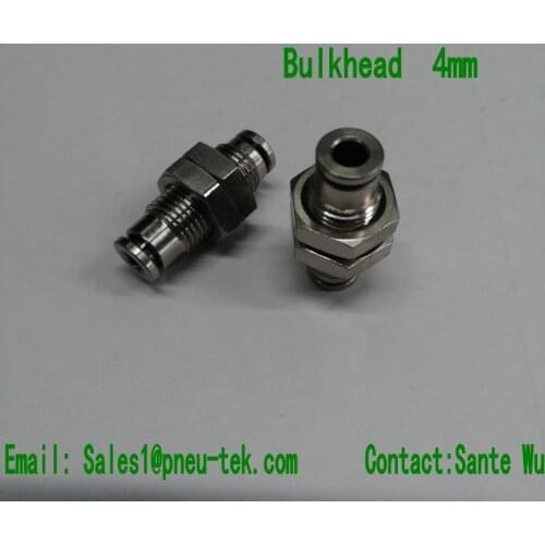 MPM4mmBulkhead connector,push in fittings, quick coupler, pneumatic fittings, brass push in fittings, tube fittings