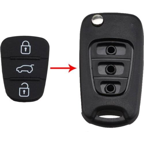 2020 New Replacement Rubber Button Pad For Hyundai Solaris Accent Tucson L10 L20 L30 Kia Rio Ceed Flip Remote Car Key Shell
