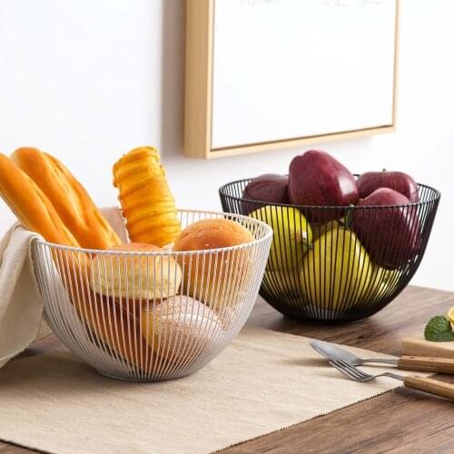 OTHERHOUSE Storage Basket Fruit Basket Snacks Candy Tray Plate Desktop Bedroom Kitchen Organizer Holder Stainless Steel Storage
