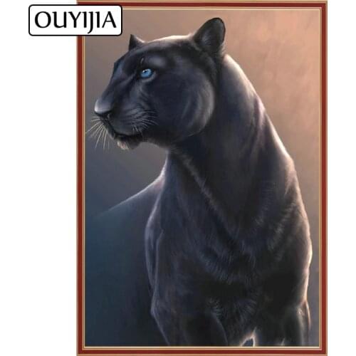 OUYIJIA Panther Leopard 5D DIY Home Decoration Diamond Painting Cheetah Embroidery Animal Diamond Cross Stitch Rhinestone Mosaic