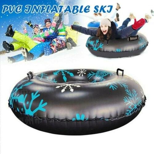 Floated Skiing Board PVC Winter Inflatable Ski Circle With Handle Durable Children Adult Outdoor Snow Tubes Skiing Accessories