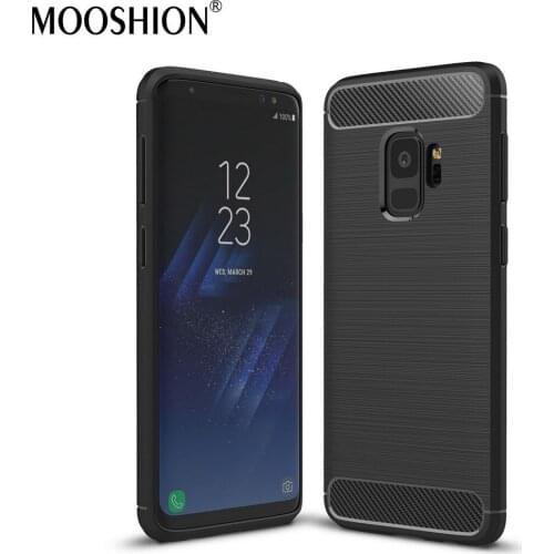 MOOSHION Luxury Brushed cases For Samsung Galaxy S9 Phone case For Samsung S9 cover Ultra Thin coque Full Silicone shell