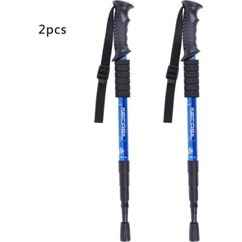 Walking Sticks 2Pcs Trekking Adjustable Anti Shock Ultra Light Alpinism Poles Telescopic Ultralight Hiking Travel Non-slip Stick