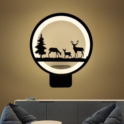 Vintage Wrought Iron Wall Sconces Creative Childrens Room Wall Lights for Home Lighting Modern LED Wall Lamp Black Sconce Retro