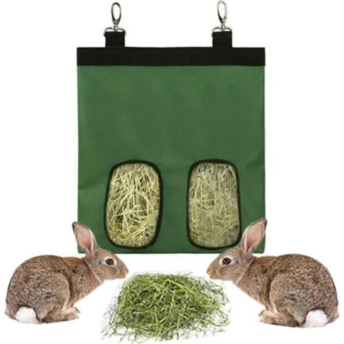 Feeder Bag Waterproof Assembled Shoulder Belt Design Portable Folding Rabbit Guinea Pig Hay Feeder Bag Small Size for Outdoor