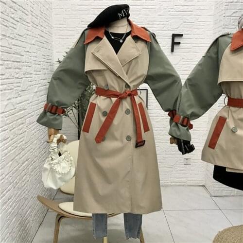 Women Long Trench Coat 2020 Autumn Elegant Womens Turn Down Collar Fashion Long Sleeves Outwear Ladies Female Coat A4184