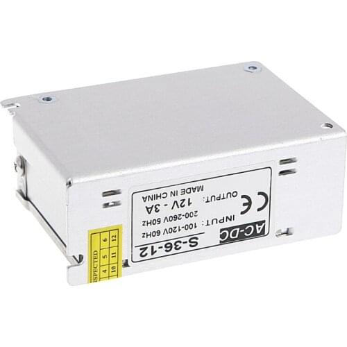AC 100-260V To DC 12V 3A 36W Switch Power Supply Driver Adapter LED Strip Light