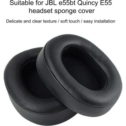 2Pcs Faux Leather Headphone Pad Cover Earmuff for JBL E55BT Quincy Replacement Ear Pad Earphone Earpads Earphone Accessories