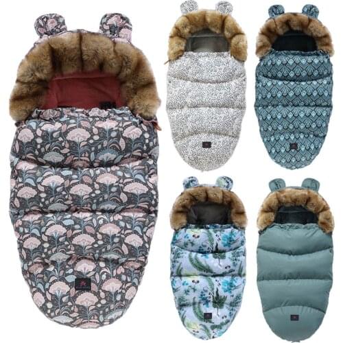 -30Degree Baby Sleeping Bag Winter Out Windproof Envelope Thick Infant Stroller Footmuff Fleece Warm Sleepsack For Babies 0-24M