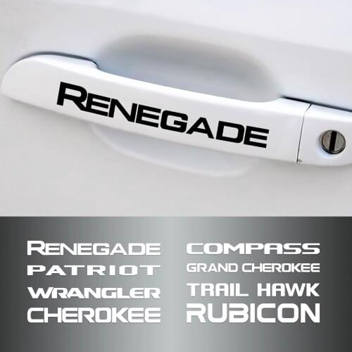 4PCS Auto Decor Door Handle Wiper Decals Car Sticker For JEEP Renegade Patriot Wrangler Cherokee Compass Rubicon Accessories