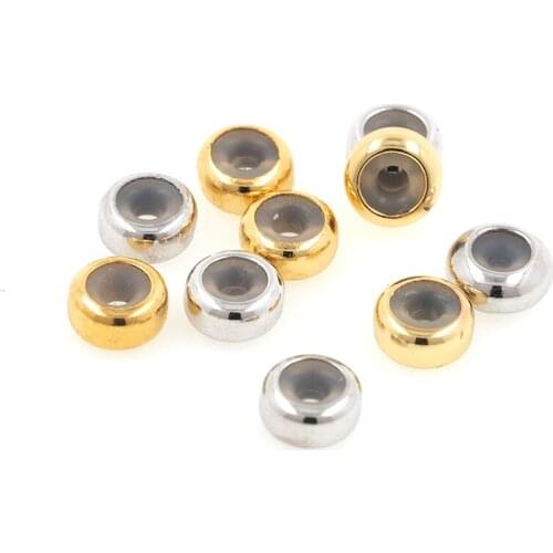 5PCS Rond Rubber Copper Beads Gold Plated Brass Connector Charm For Bracelet Necklace DIY Jewelry Making