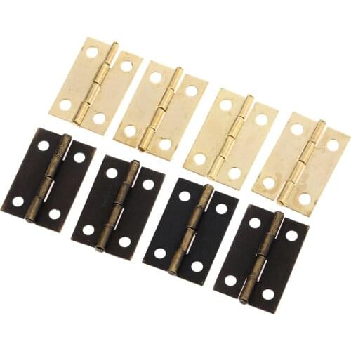50Pcs Antique Bronze/Gold Vintage Wooden Box Decorative Hinges 24*16mm Furniture Cabinet Drawer Door Butt Hinge With Screw